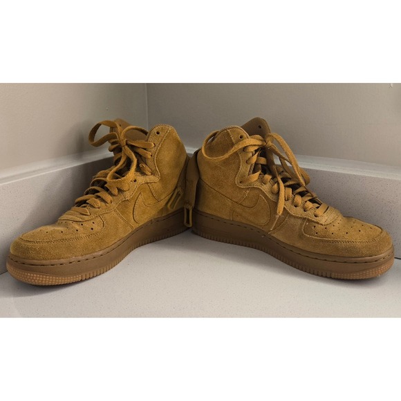 Nike YOUTH Air Force 1 High LV8 (GS) WHEAT SIZE 7Y, FITS WOMEN'S 8.5 LAX‎ - Picture 7 of 9